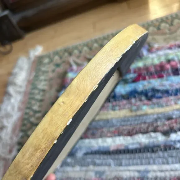 Vintage 90s 11.5" Handcarved Celestial Moon Stars Wall Mirror Indonesia Whimsy - Picture 7 of 16